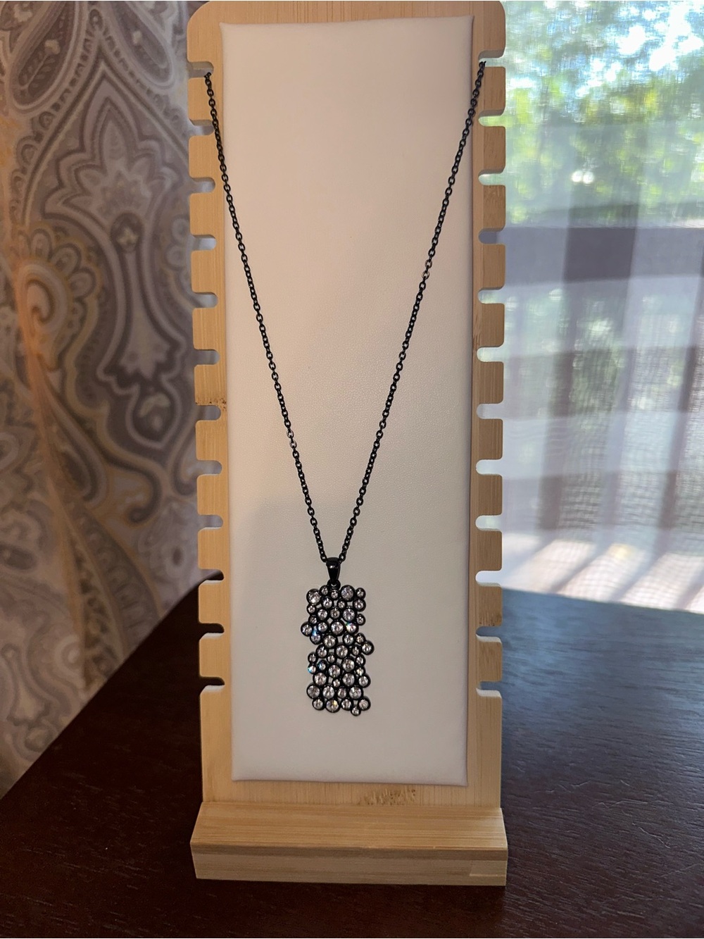 Cookie Lee Black Crystal Pendant Necklace